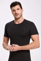 Bambu Yuvarlak Yaka T-shirt İlke 1609 Siyah detay görünüm
