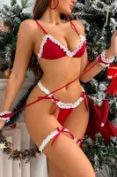 Bella Notte Kırmızı Kelepçeli Sütyen Takımlı Yılbaşı Kostüm 16044 Kırmızı görsel 4