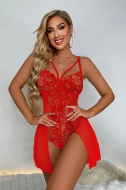 Açık Detaylı Dantelli Fantazi Babydoll Bella Notte 15034