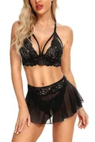 Açık Detaylı Etekli Bralet Sütyen Takım Bella Notte 16015 Siyah görsel 4