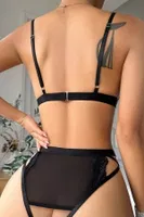 Pencereli Açık Detaylı Fantazi Tül Sütyen Takım Bella Notte 16032 Siyah detay görünüm