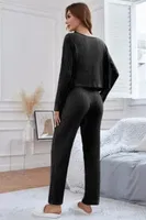 Düğmeli Viskon Fitilli 3Lü Crop Kadın Ev Giyim Bella Notte 7010 görsel 5