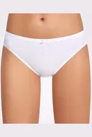 Beyaz %100 Pamuk Ribana Fiyonklu Bikini 12li Paket İlke 267 Beyaz