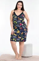 Büyük Beden Tunik Elbise Lady 8716 Lacivert detay görünüm