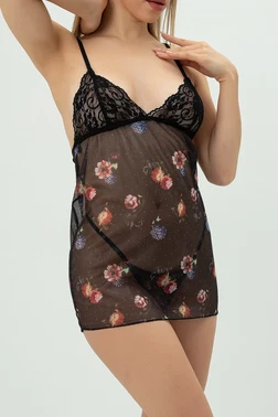 Phevos Dantel Detaylı Sırt Dekolteli Gecelik Phevos 012-002282