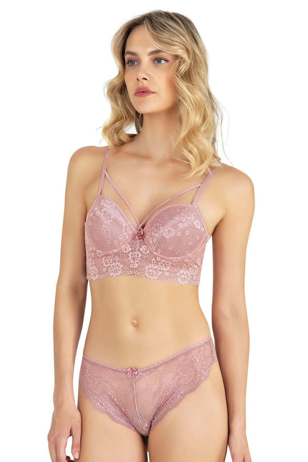 Dantelli Bralet Boş Cup Sütyen Takım Fabony 4211