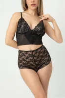 Dantelli Fantezi Şortlu Bralet Takım DoReMi 002-001287 Siyah farklı açı
