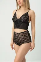 Dantelli Fantezi Şortlu Bralet Takım DoReMi 002-001287 Siyah görsel 7
