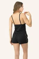 Dantelli Fantezi Şortlu Bralet Takım DoReMi 002-001289 Siyah farklı açı