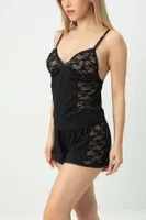 Dantelli Fantezi Şortlu Bralet Takım DoReMi 002-001289 Siyah görsel 7