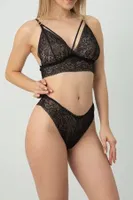 Dolgusuz Hazel Dantel Bralet Takım DoReMi 002-001602 Siyah farklı açı