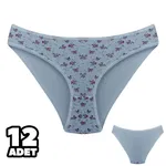Karışık Desenli Kadın Bikini Külot 12Li Dondeza 101-127 Beyaz