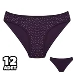 12 Adet Mor Desenli Kadın Bikini Külot Dondeza 101-129 Mor