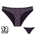 Mor Çiçekli Kadın Bikini Külot 12'Li Dondeza 101-130 Mor