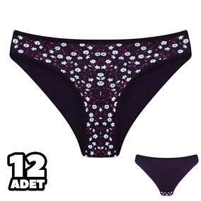 Dondeza Mor Çiçekli Kadın Bikini Külot 12Li Dondeza 101-131