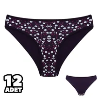 Dondeza Mor Çiçekli Kadın Bikini Külot 12Li Dondeza 101-131