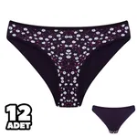 Mor Çiçekli Kadın Bikini Külot 12Li Dondeza 101-131 Mor