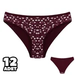 Çiçek Desenli Bayan Bikini Külot 12Li Dondeza 101-133 Bordo