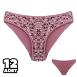 Çiçekli 12Li Bikini Kadın Külot Dondeza 101-136 Gül Kurusu