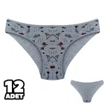 Gri Desenli 12Li Kadın Bikini Külot Dondeza 101-140 Gri