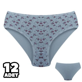 Dondeza Önü Desenli 12Li Beyaz Kadın Külot Dondeza 201-134