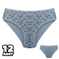 Dondeza Önü Desenli 12Li Beyaz Kadın Külot Dondeza 201-134