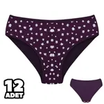 Mor Desenli Kadın Slip Külot 12Li Dondeza 201-137 Mor