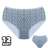 Dondeza Çiçek Desenli Bayan Battal Bato Külot 12Li Dondeza 601-17