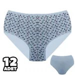 Çiçek Desenli Bayan Battal Bato Külot 12Li Dondeza 601-17 Beyaz
