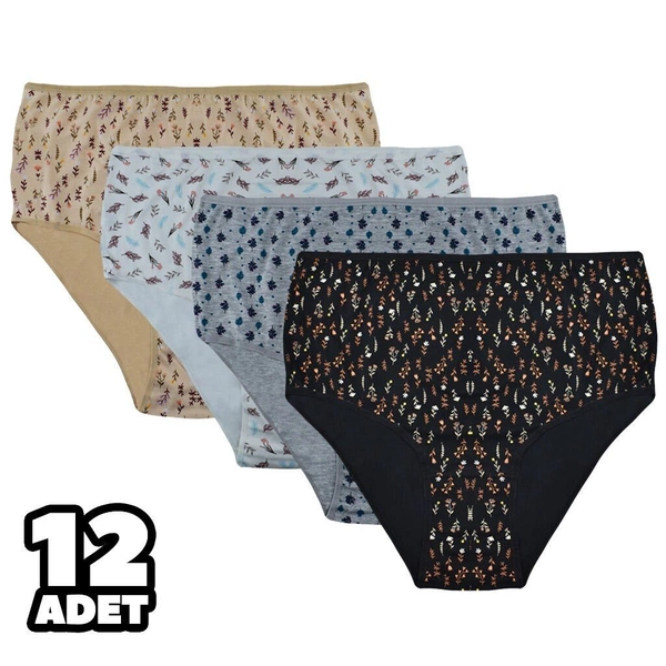 Karışık Desenli Kadın Bato Külot 12Li Dondeza 617