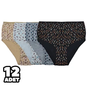 Dondeza Karışık Desenli Kadın Bato Külot 12Li Dondeza 617 - Alternatif Görünüm