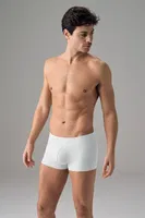 Likralı Pamuklu Erkek Dikişsiz Mini Paça Boxer Doreanse 1749 Beyaz