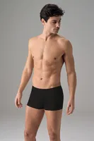Likralı Pamuklu Erkek Dikişsiz Mini Paça Boxer Doreanse 1749 Siyah farklı açı