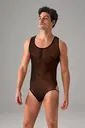Arkası Açık Erkek Fantezi Siyah String Tül Body Doreanse 3013