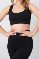 Seamless Fitilli Çapraz Kalın Askılı Spor Sütyen Doremi 002-000169 Siyah