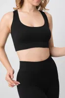 Seamless Fitilli Çapraz Kalın Askılı Spor Sütyen Doremi 002-000169 Siyah farklı açı