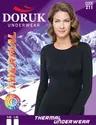 Yuvarlak Yaka Uzun Kollu Kadın Termal Fanila Doruk 211