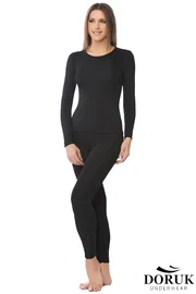 Doruk Siyah Uzun Kollu Bayan Termal Takım Doruk 002