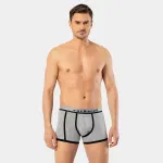 Likralı 2Li Biyeli Erkek Boxer Cacharel 1322/Siyah-Gri Siyah & Gri detay görünüm