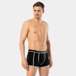 Likralı 2Li Biyeli Erkek Boxer Cacharel 1322/Siyah-Gri Siyah & Gri görsel 4