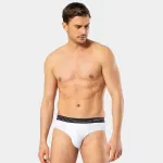3Lü Kalın Lastikli Erkek Slip Cacharel 1321 3'lü paket (beyaz siyah gri) detay görünüm
