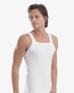 Öztaş Erkek İnce Askılı Ribana Atlet Beyaz Öztaş A1028 - Alternatif Görünüm