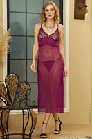 Fantezi Seksi Mor Uzun Gecelik İzabel 2011 Mor detay görünüm