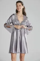 Gelin Çeyiz Seti Güpürlü 6Lı Saten Takım Pierre Cardin 6625 Mor görsel 28