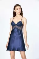 Gelin Çeyiz Seti Güpürlü 6Lı Saten Takım Pierre Cardin 6625 Lacivert görsel 33
