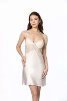 Gelin Çeyiz Seti Güpürlü 6Lı Saten Takım Pierre Cardin 6625 Krem görsel 9