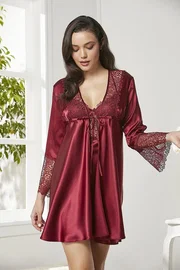 Pierre Cardin Gelin Çeyiz Seti Güpürlü 6Lı Saten Takım Pierre Cardin 6625