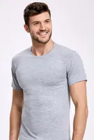 Gri Bisiklet Yaka Fanila %100 Pamuk İlke 1122 Gri