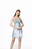 Güpürlü 6Lı Saten Gelin Çeyiz Seti Pierre Cardin 6040 Gri görsel 19