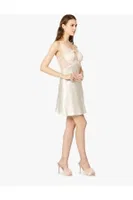 Güpürlü 6Lı Saten Gelin Çeyiz Seti Pierre Cardin 6040 Krem görsel 8